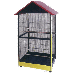 GD Major blå-gul-rød fuglebur-voliere 111x81x201cm